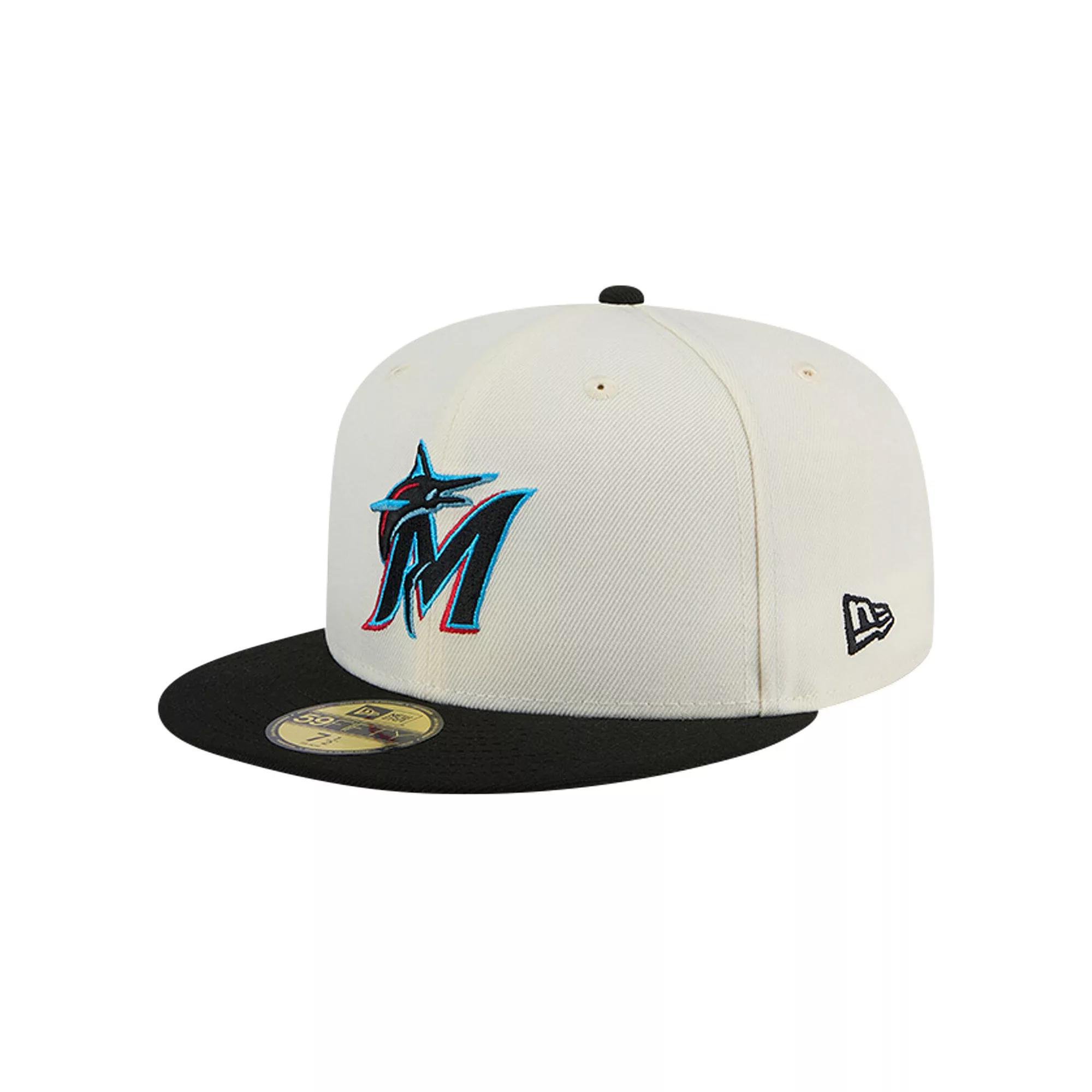 New Era Mens Miami Marlins New Era Marlins Evergreen Chrome 59FIFTY Fitted Hat - Mens Product Image