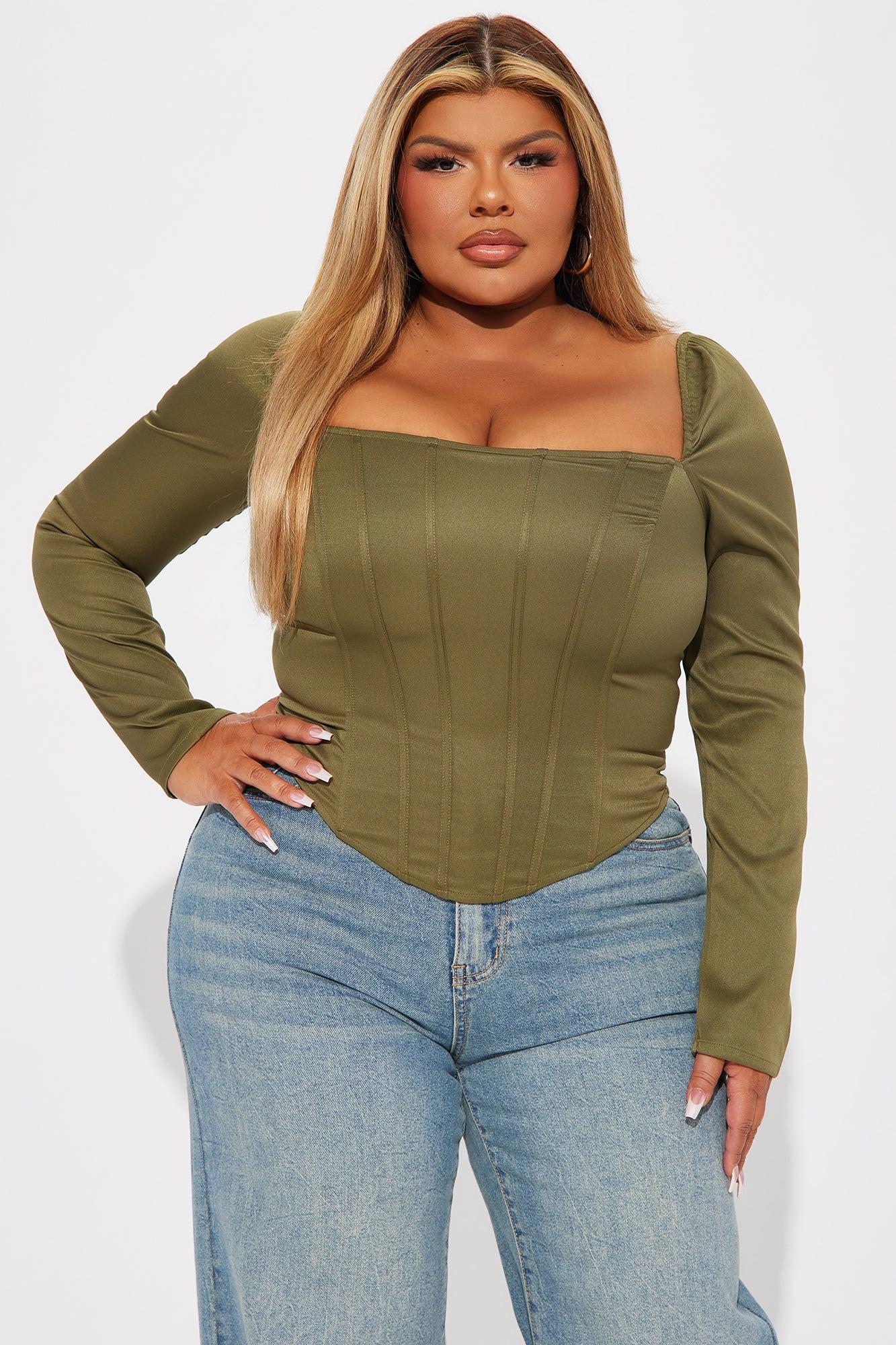 Florence Corset Top - Olive Product Image