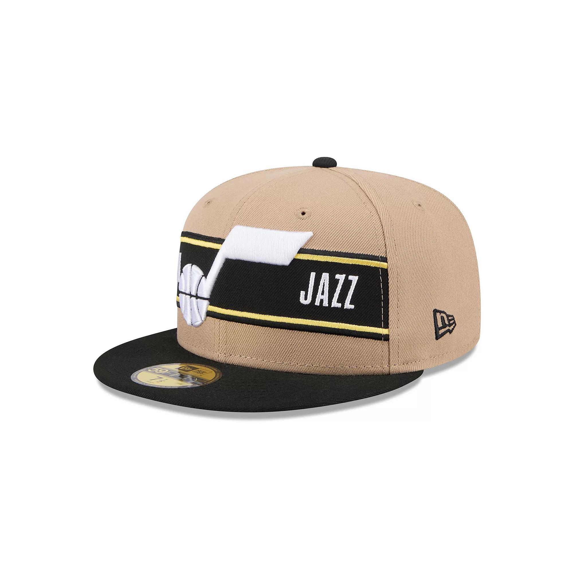 Men's New Era Tan/Black Utah Jazz 2024 NBA Draft 59FIFTY Fitted Hat, Size: 7 3/8, Jaz Team Product Image