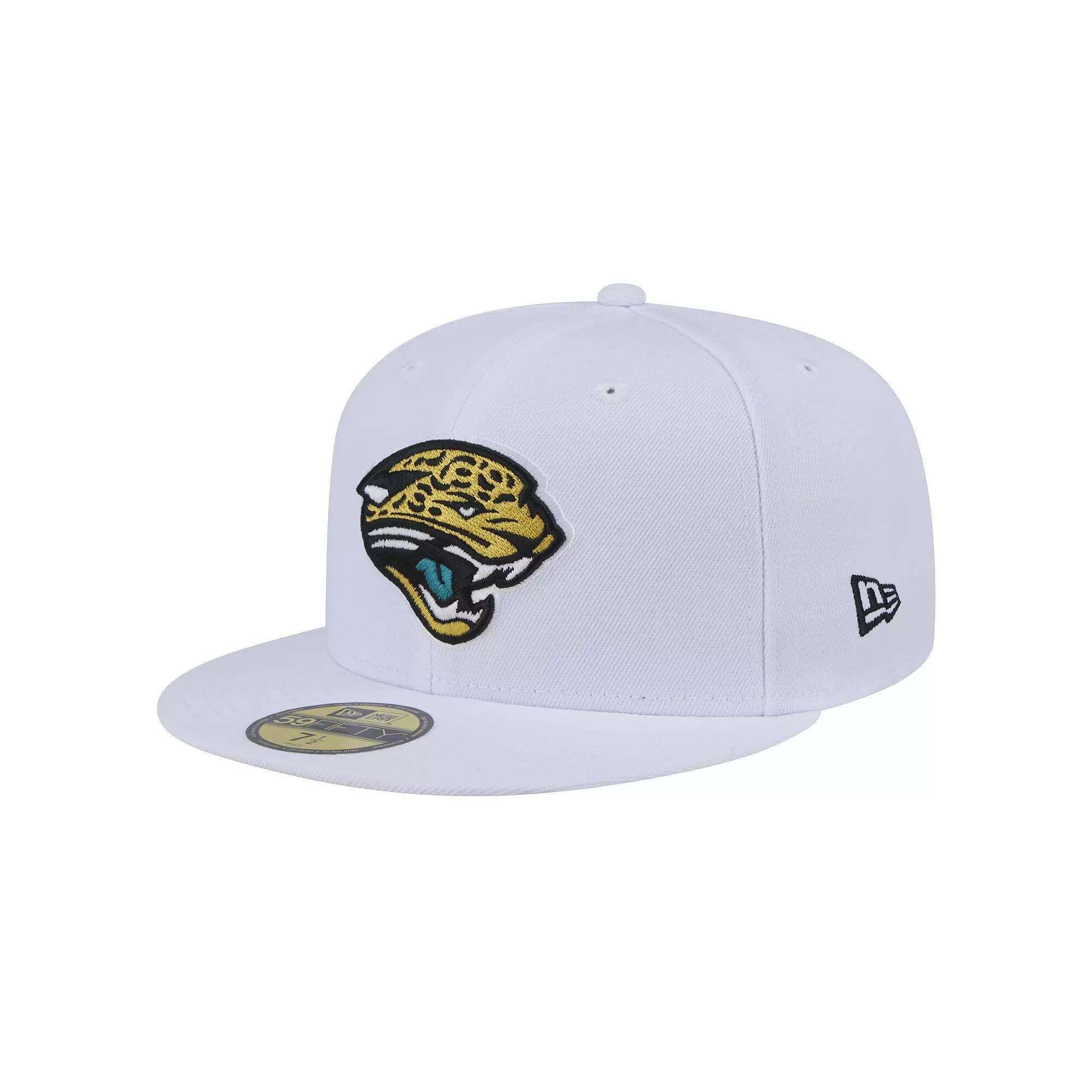 Men's New Era  White Jacksonville Jaguars Throwback Logo Omaha 59FIFTY Fitted Hat, Size: 7 1/2 Product Image