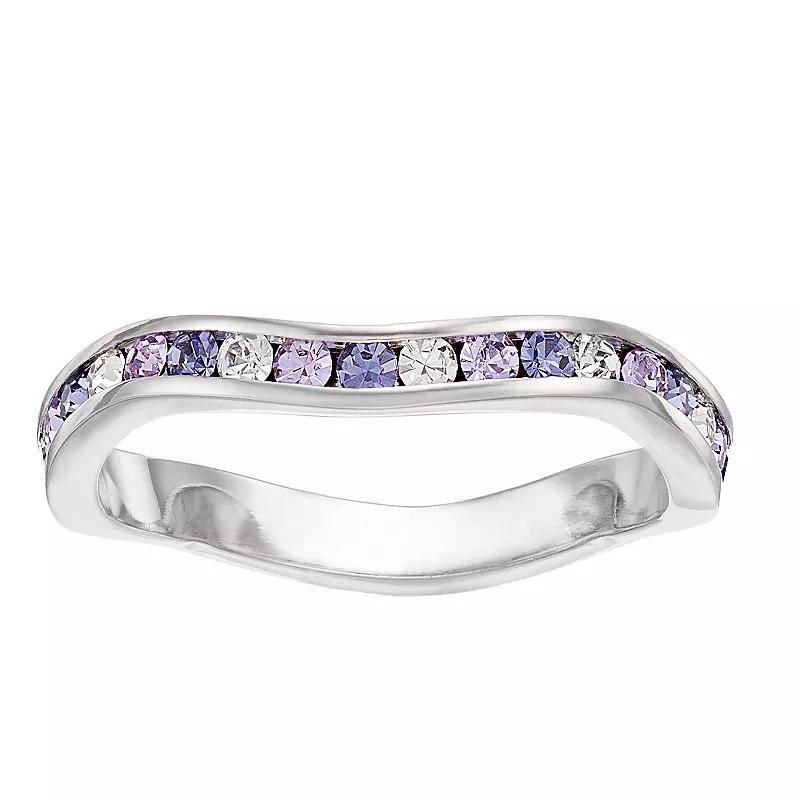 Traditions Jewelry Company Multicolor Crystal Wave Ring, Womens Purple Team Product Image