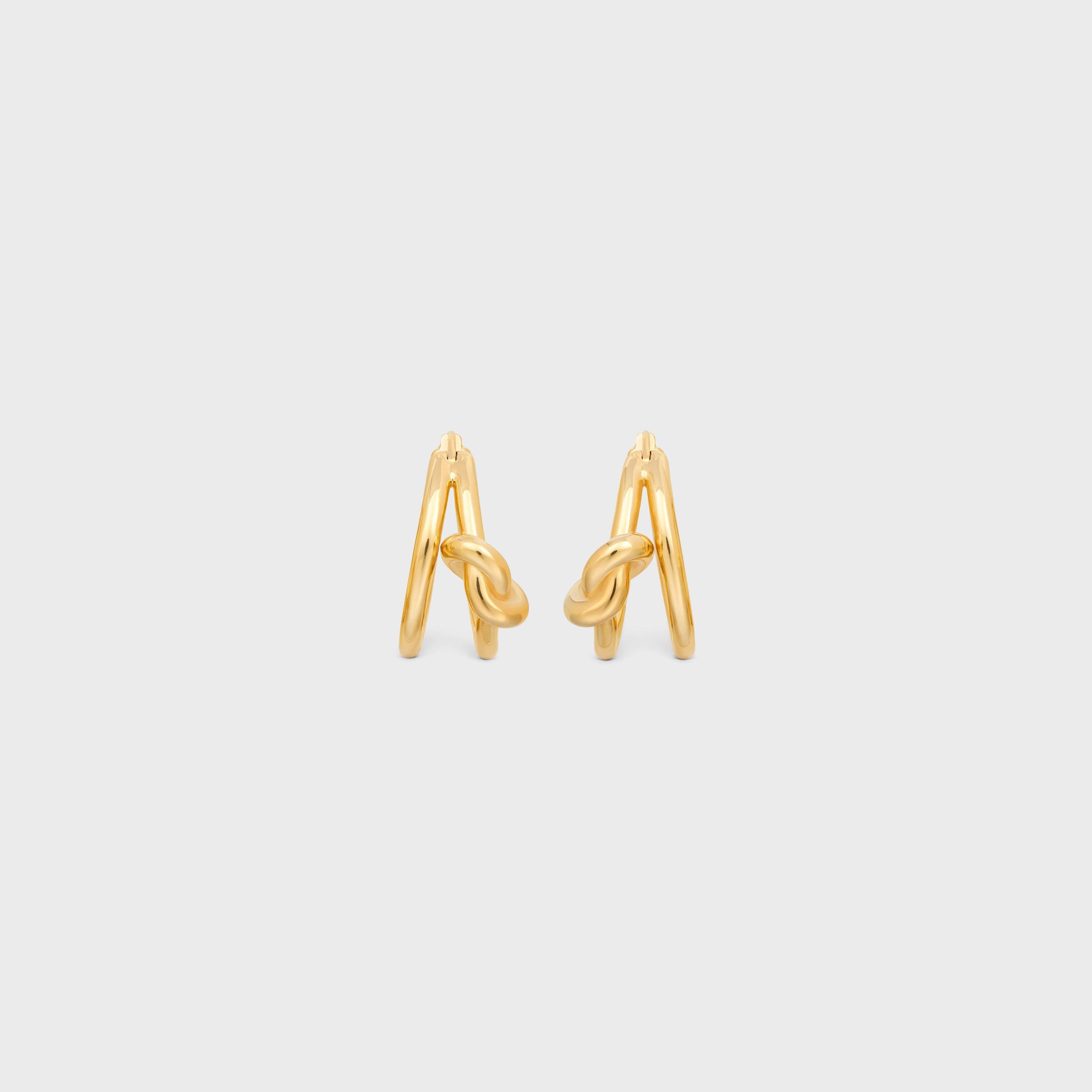 Knot Double Hoops in Brass with Gold Finish Product Image