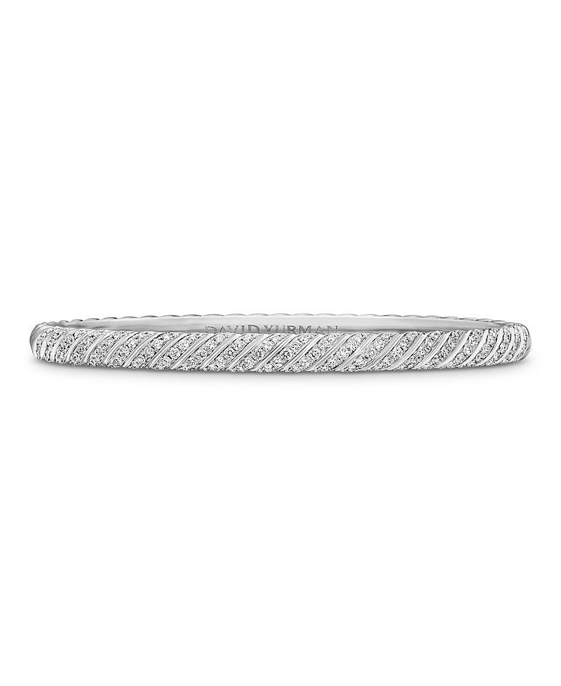 David Yurman Sculpted Cable Pave Bangle Bracelet in 18K White Gold with Diamonds Product Image