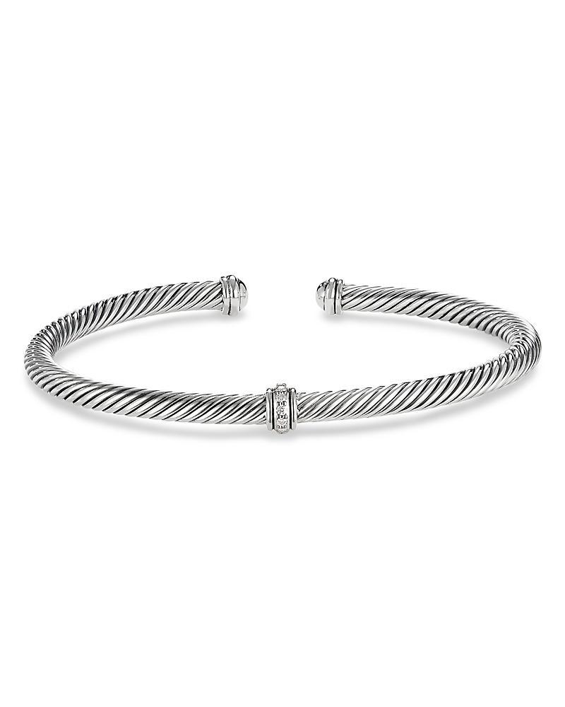 4mm Cable Station Bracelet w/ Diamonds Product Image