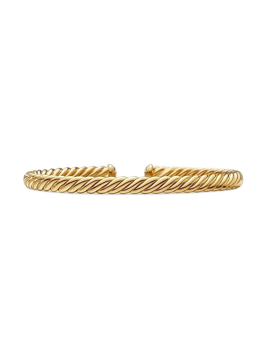 Womens Modern Oval Cablespira Bracelet in 18K Yellow Gold, 4.5mm Product Image
