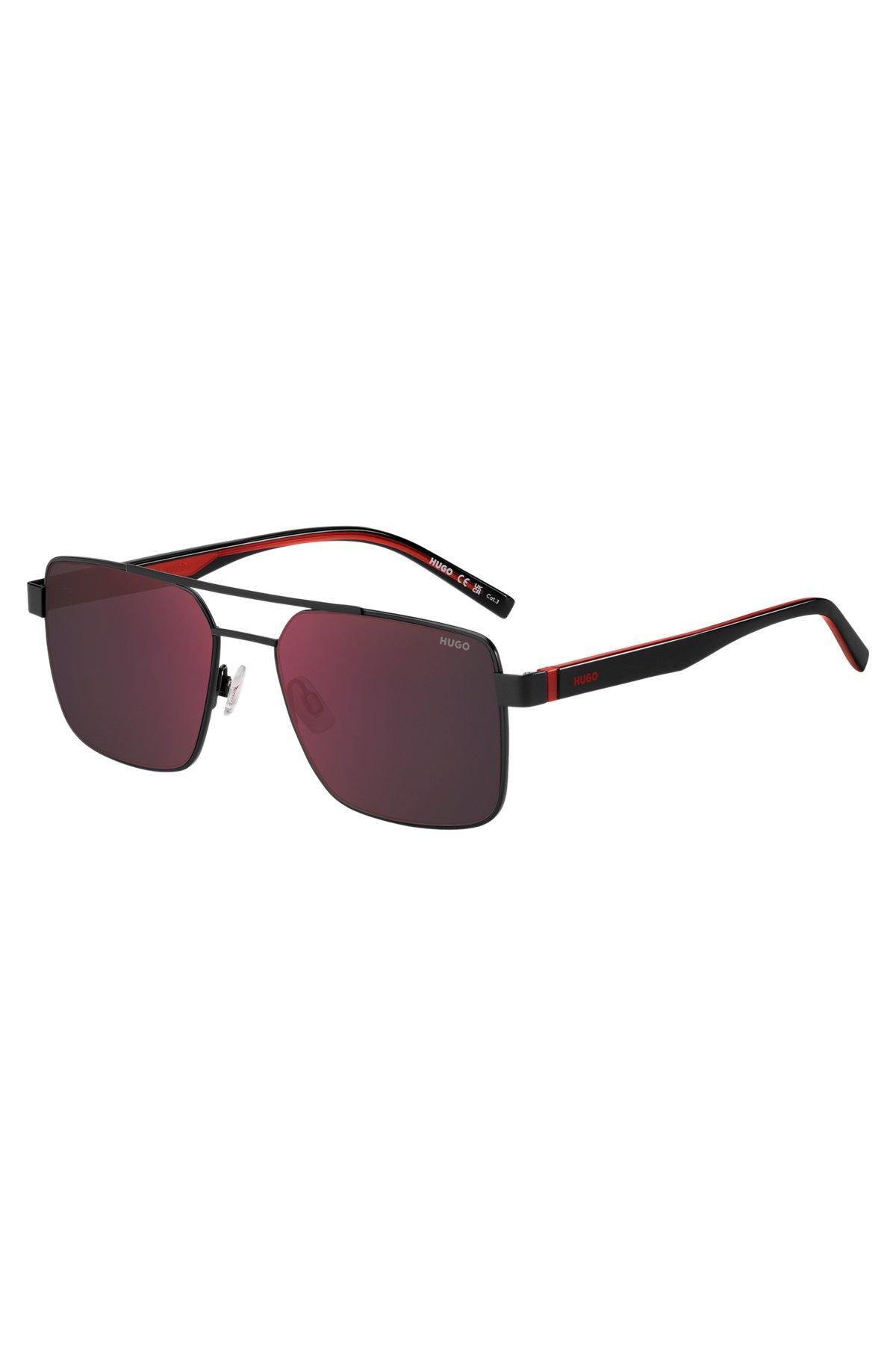 HUGO - Double-bridge sunglasses in black and red Product Image