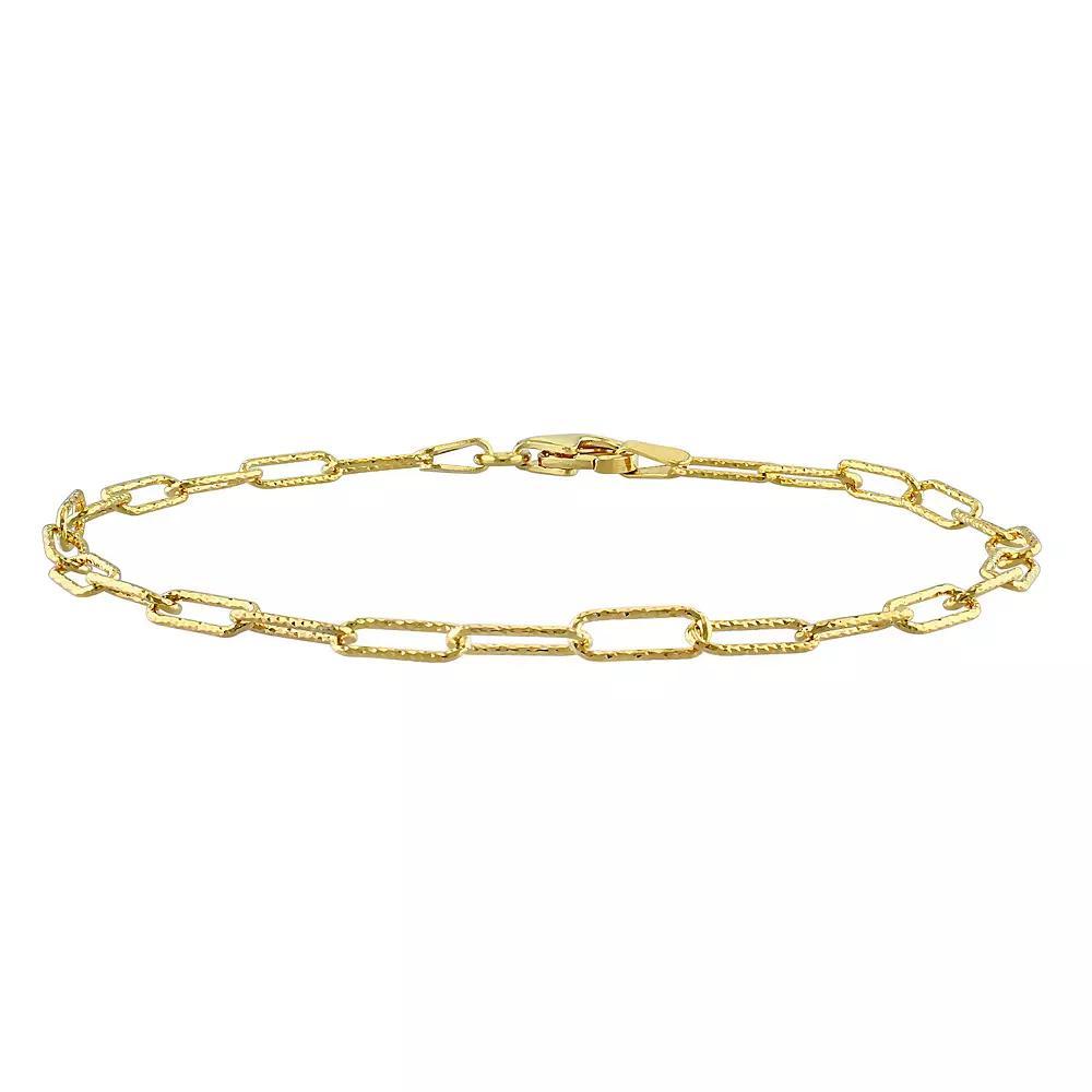 Stella Grace 18k Gold Over Silver Fancy Paper Clip Link Chain Bracelet, Women's, Size: 7", Gold Tone Product Image