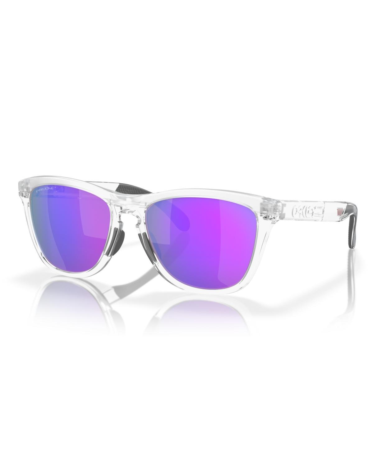 Oakley Mens OO9284 Frogskins Range 55mm Round Sunglasses - Matte Black/Prizm Grey Product Image