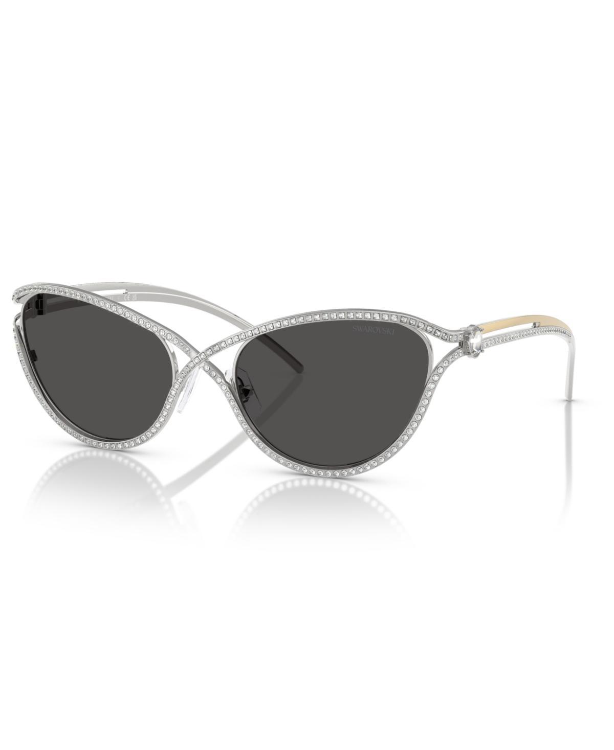Miu Miu Womens MU 09WS53-X 53mm Striped Rectangle Sunglasses - Striped Tobacco/Dark Violet Product Image
