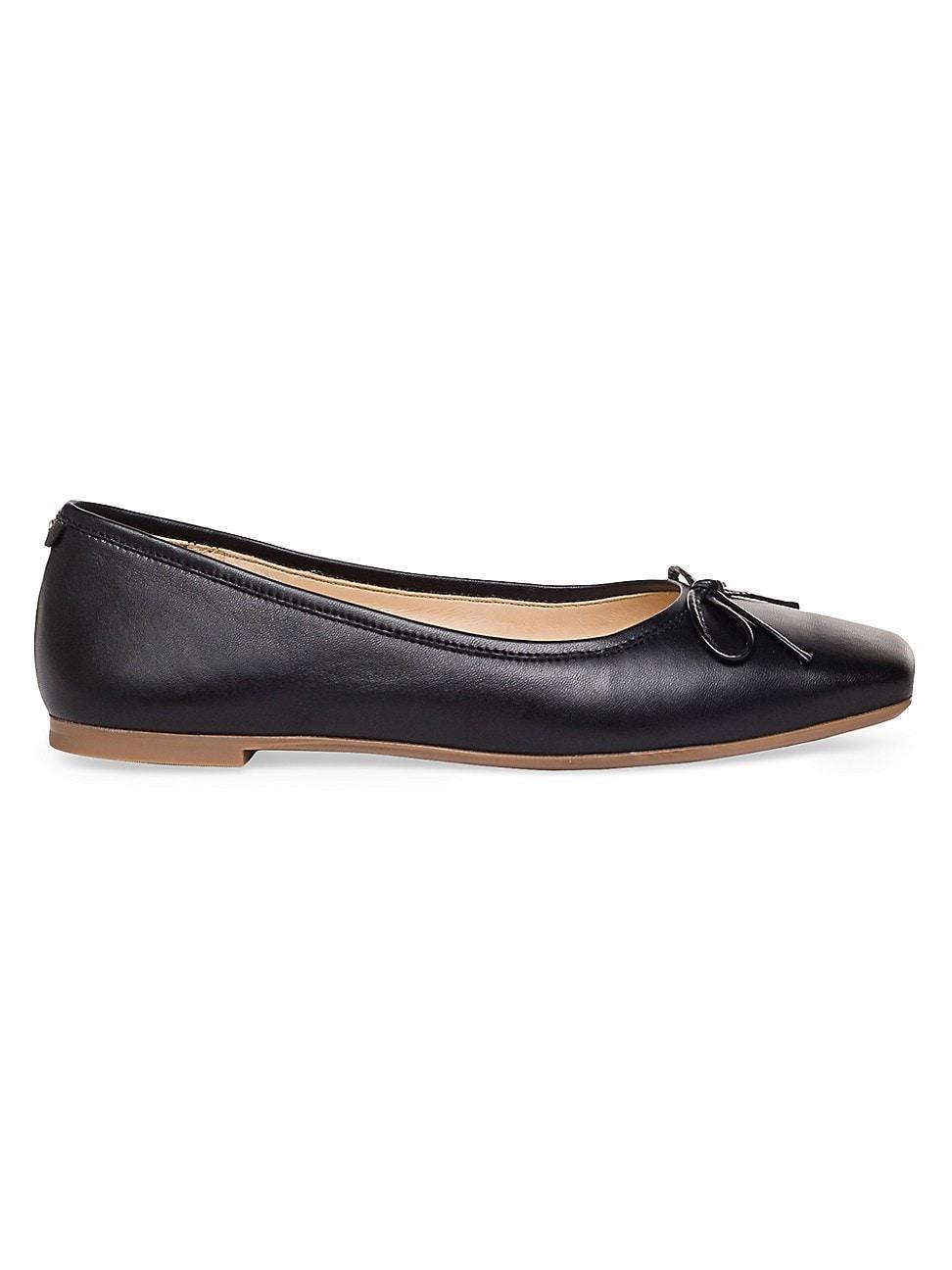 Gwynn Leather Bow Ballerina Flats Product Image