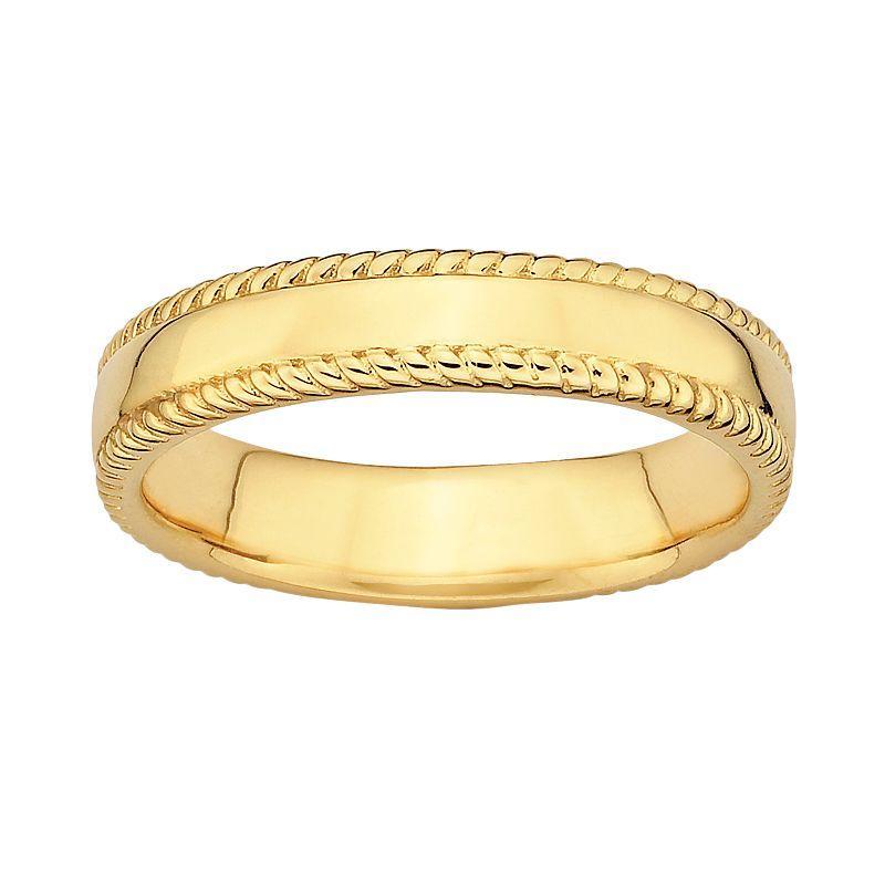 Stacks & Stones 18k Gold Over Silver Milgrain Stack Ring, Women's Product Image