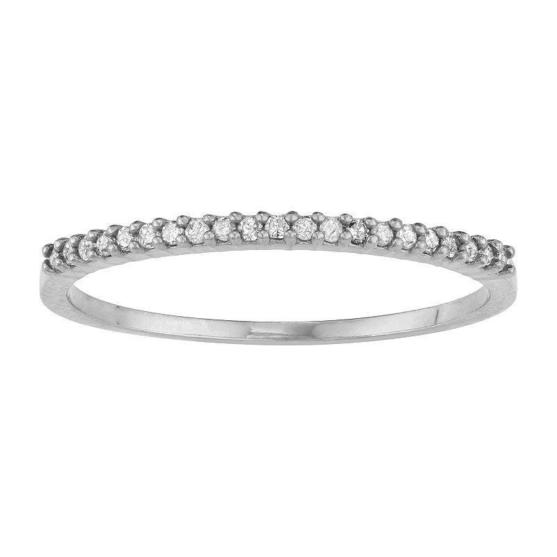 Tiara 10k Gold 1/10 Carat TW Diamond Band Ring, Women's, Size: 8, White Product Image
