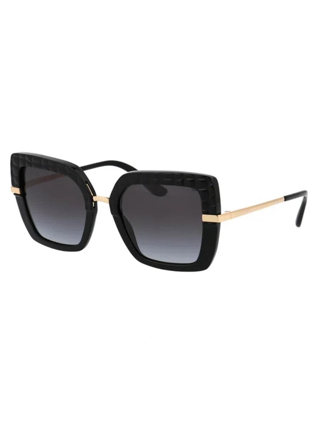 DOLCE & GABBANA Womens Black Dg4373 Square-frame Acetate Sunglasses In Light Grey Gradient Black Product Image