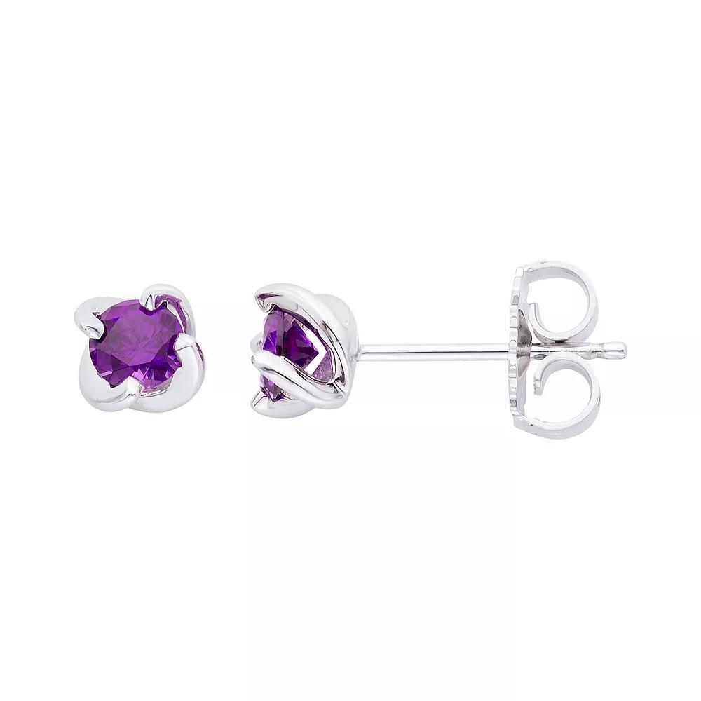 Boston Bay Diamonds Sterling Silver Birthstone Swirl Earrings, Women's, Red Product Image
