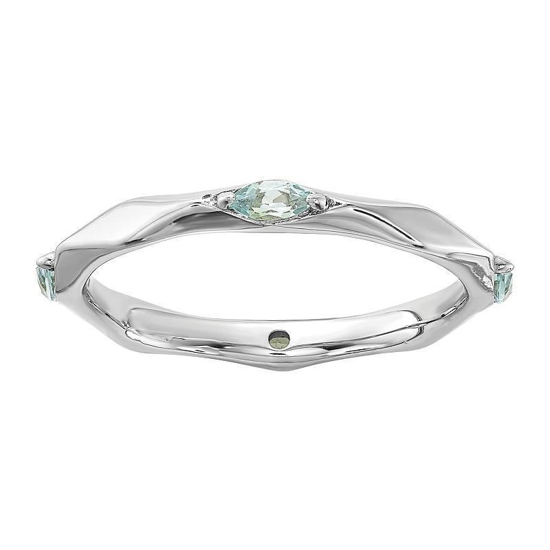 Stacks & Stones Sterling Silver Gemstone Stackable Ring, Women's, Size: 5, Created Blue Product Image
