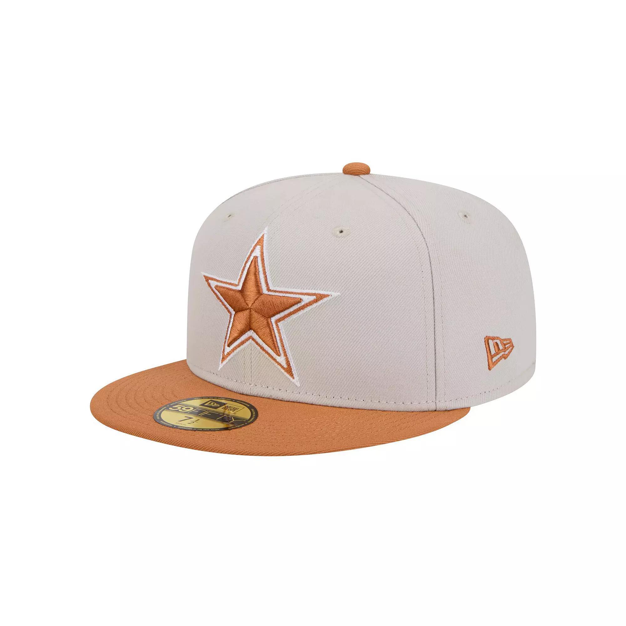 Men's New Era Stone/Brown Dallas Cowboys Two-Tone Color Pack 59FIFTY Fitted Hat, Size: 7, Team Product Image