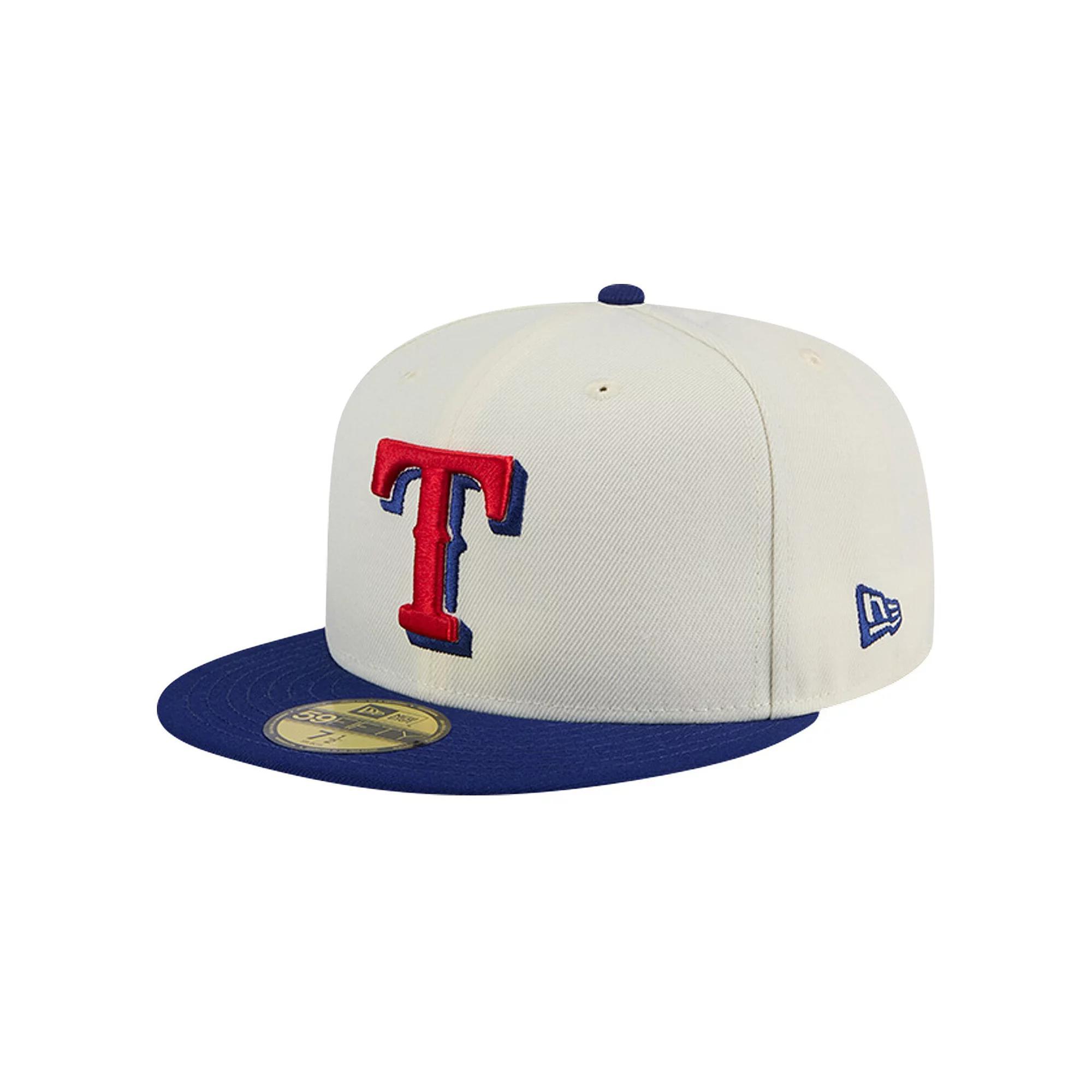 Men's New Era Cream Texas Rangers Chrome 59FIFTY Fitted Hat, Size: 7 1/2, Beige Product Image