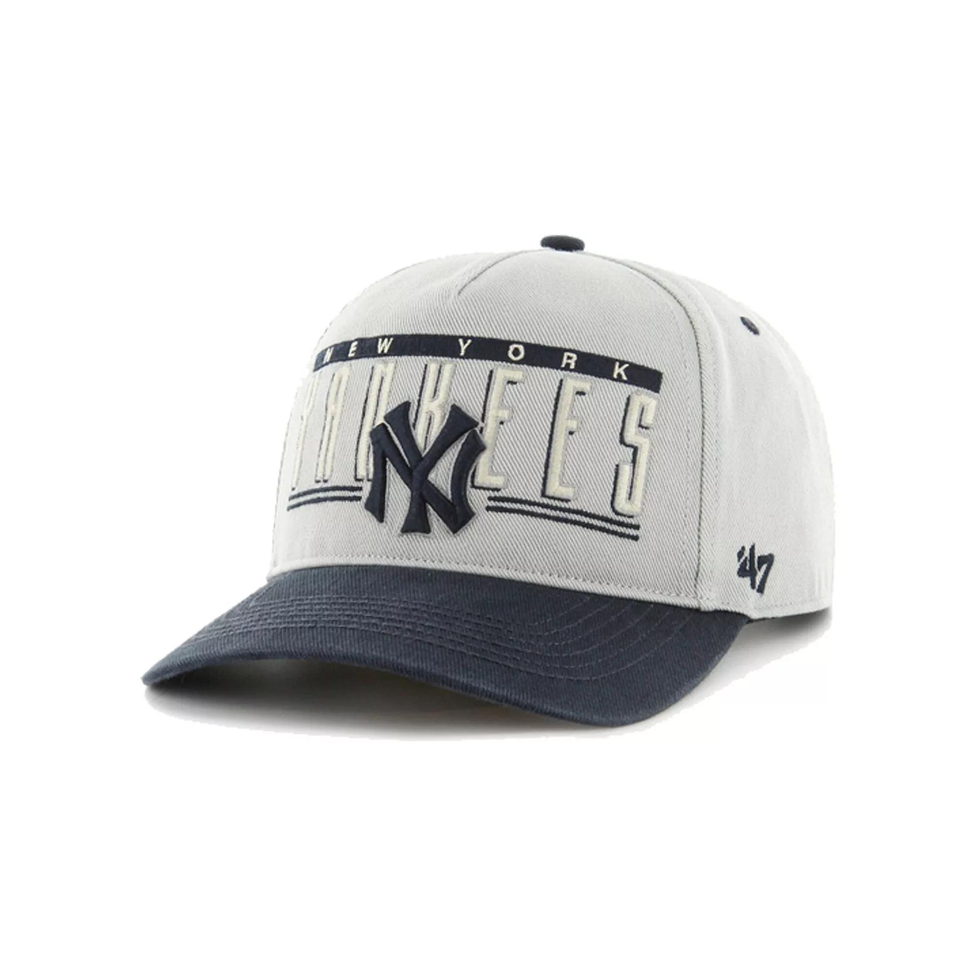 Mens 47 Gray New York Yankees Double Headed Baseline Hitch Adjustable Hat Product Image
