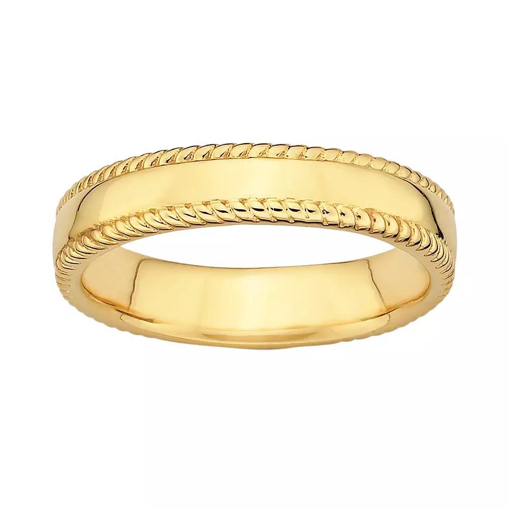 Stacks & Stones 18k Gold Over Silver Milgrain Stack Ring, Women's Product Image