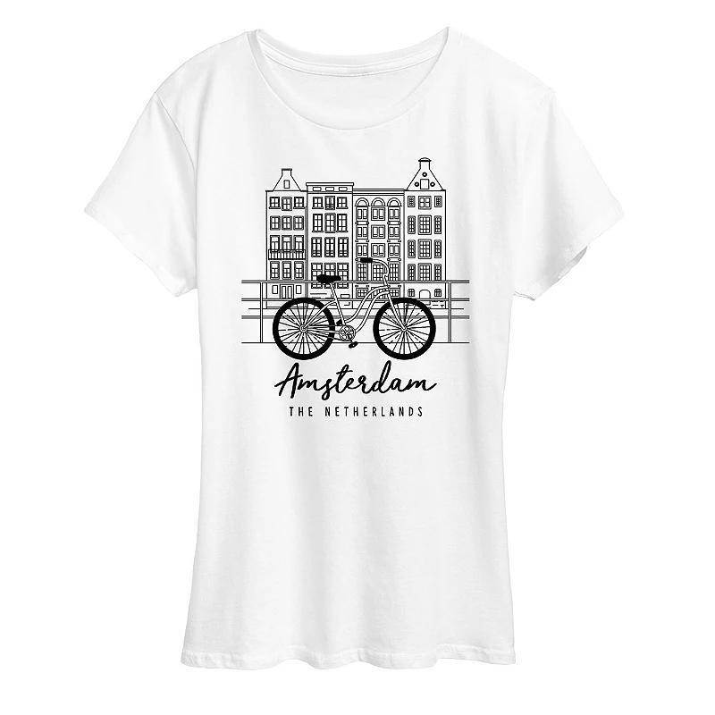 Women's Amsterdam Graphic Tee, Size: Medium, Grey Gray Product Image