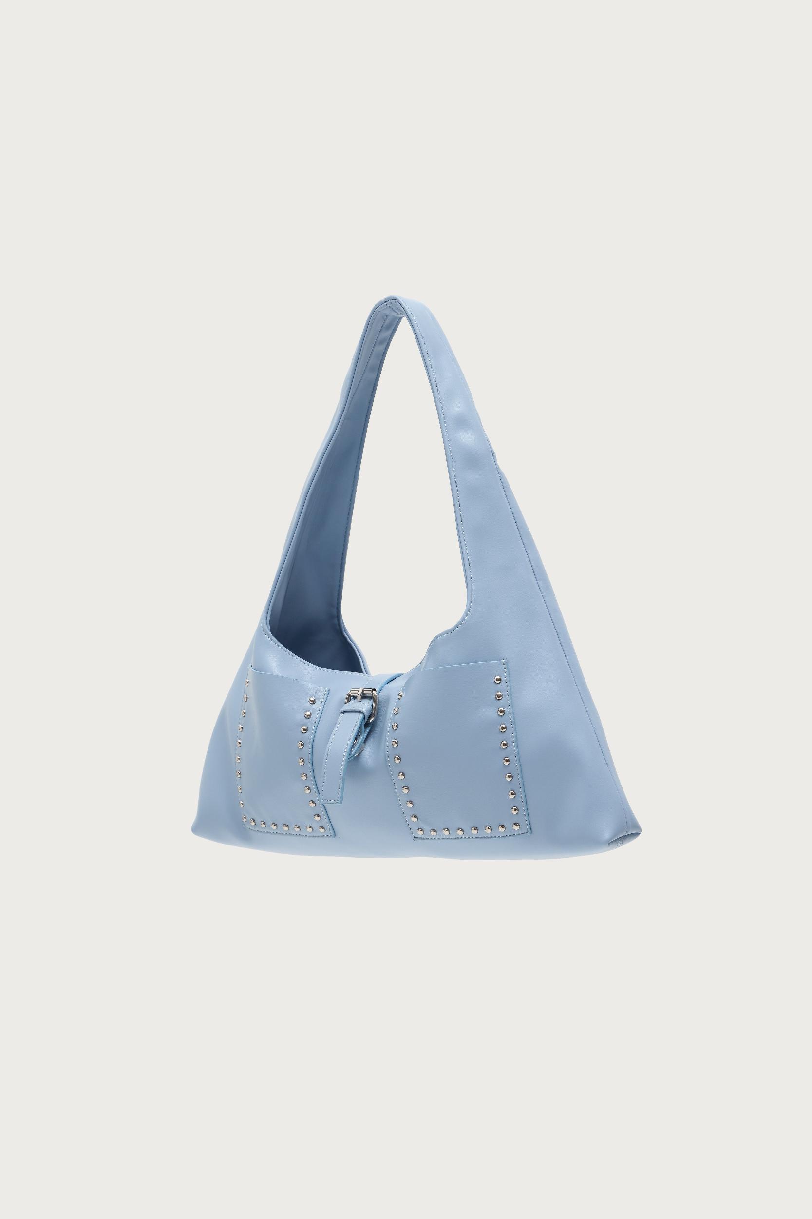 Edgy Studded Faux Leather Shoulder Bag Product Image