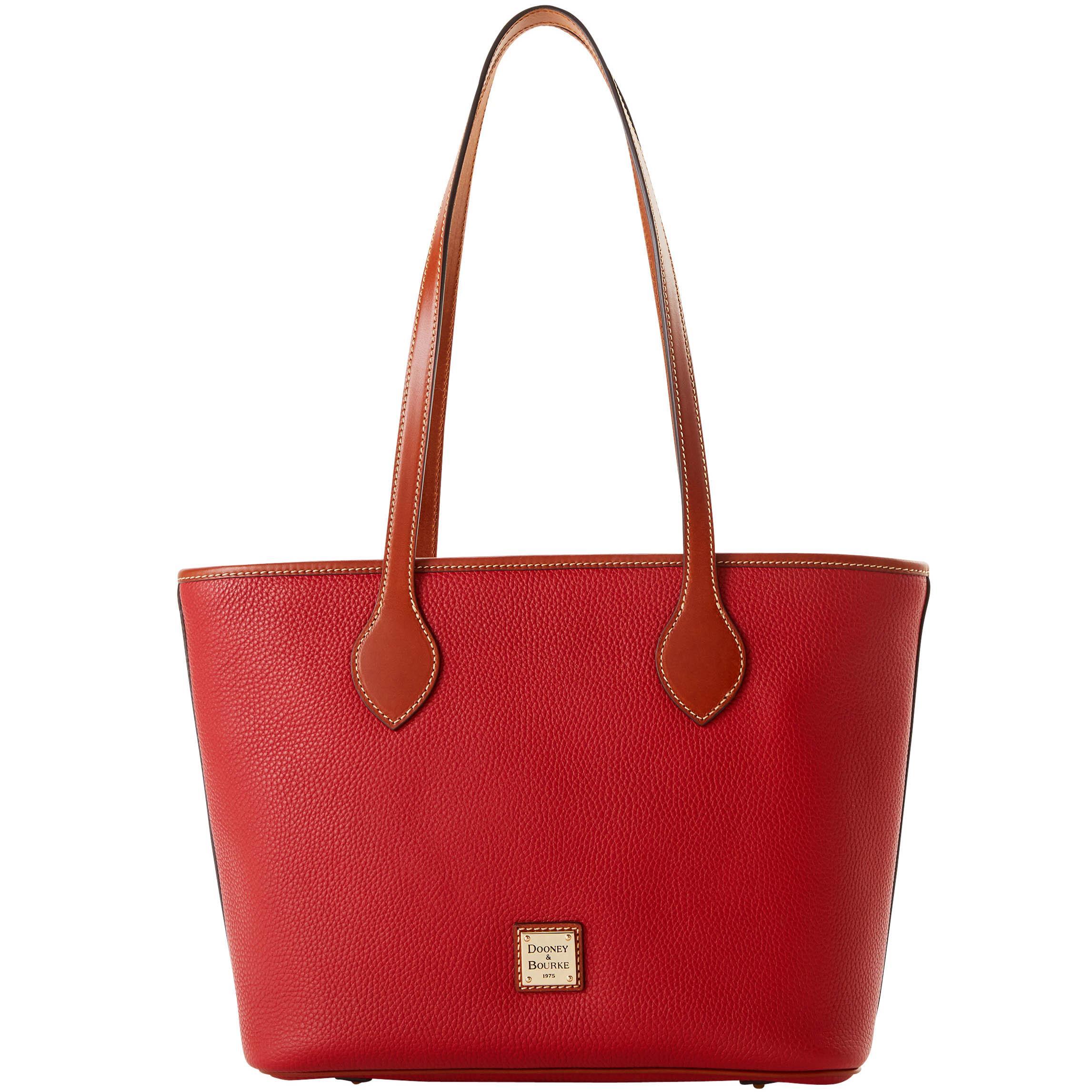 Dooney & Bourke Womens Pebble Grain Leather Tote Shopping Bag in Red Product Image