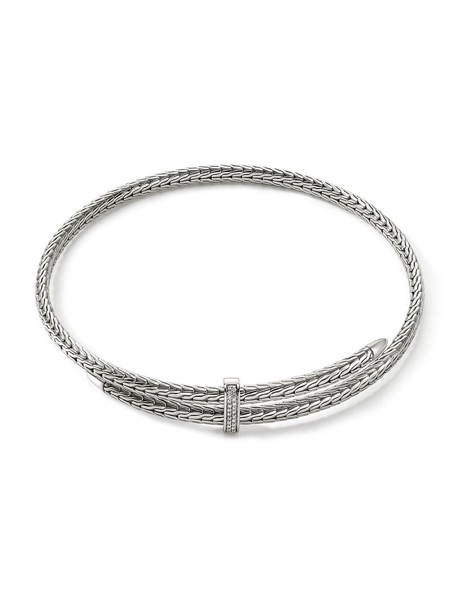 Womens Spear Sterling Silver & 0.24 TCW Diamond Coil Necklace Product Image
