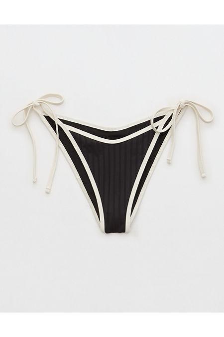 Aerie Wide Rib Low Rise Tie Cheekiest Bikini Bottom Women's Product Image