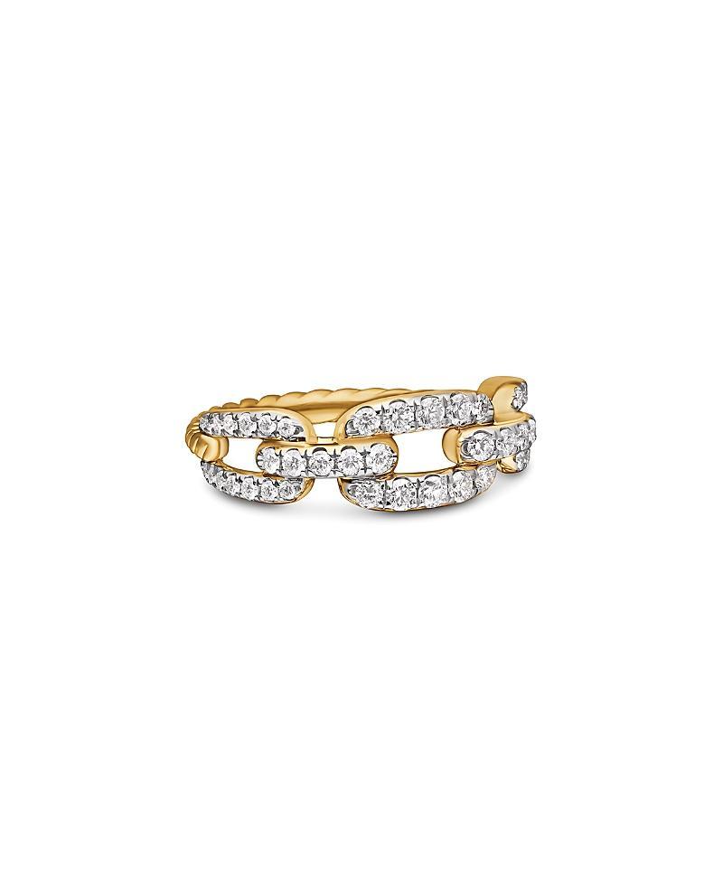 David Yurman 18K Yellow Gold Stax Chain Link Ring with Diamonds Product Image