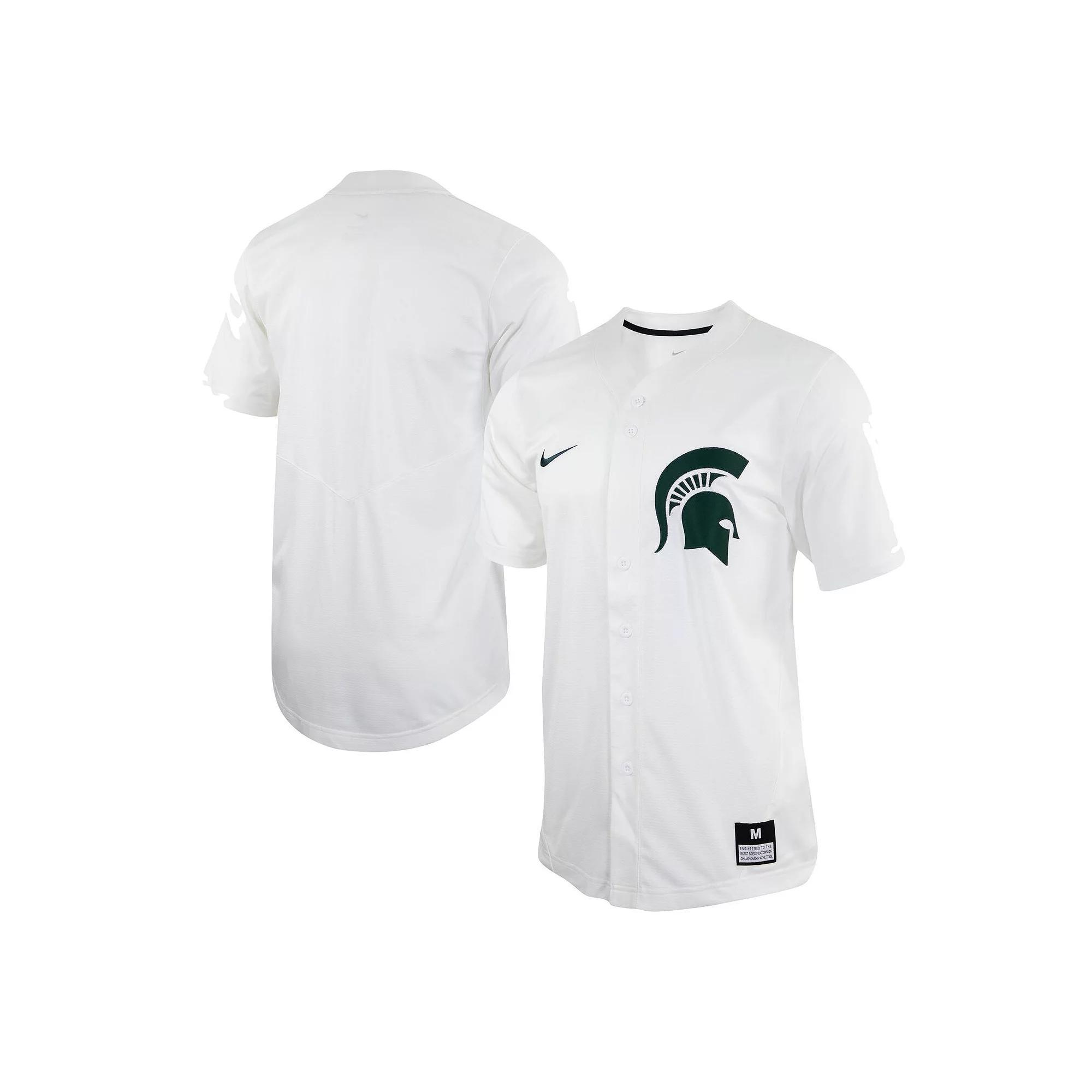 Men's Nike White Michigan State Spartans Replica Baseball Jersey, Size: 3XL Product Image