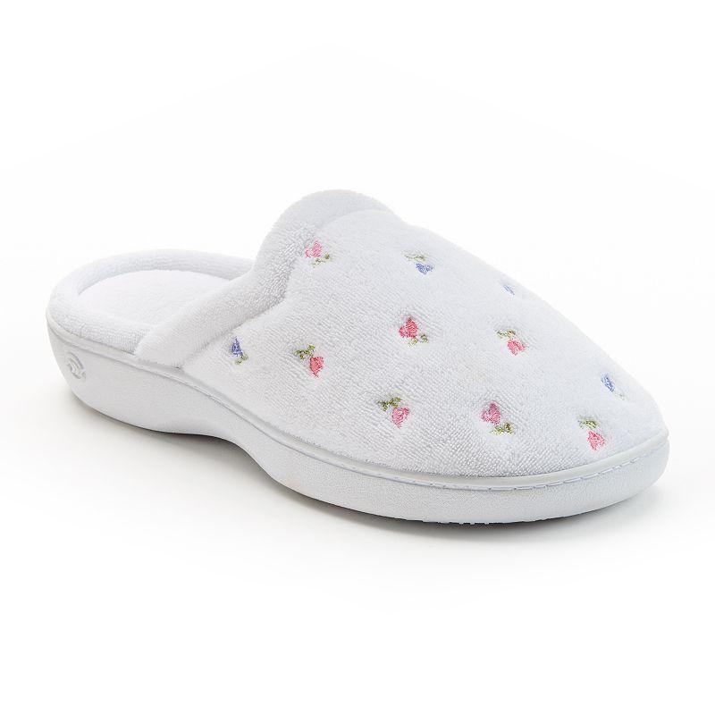 isotoner Embroidered Terry Secret Sole Womens Clog Slippers Purple Product Image