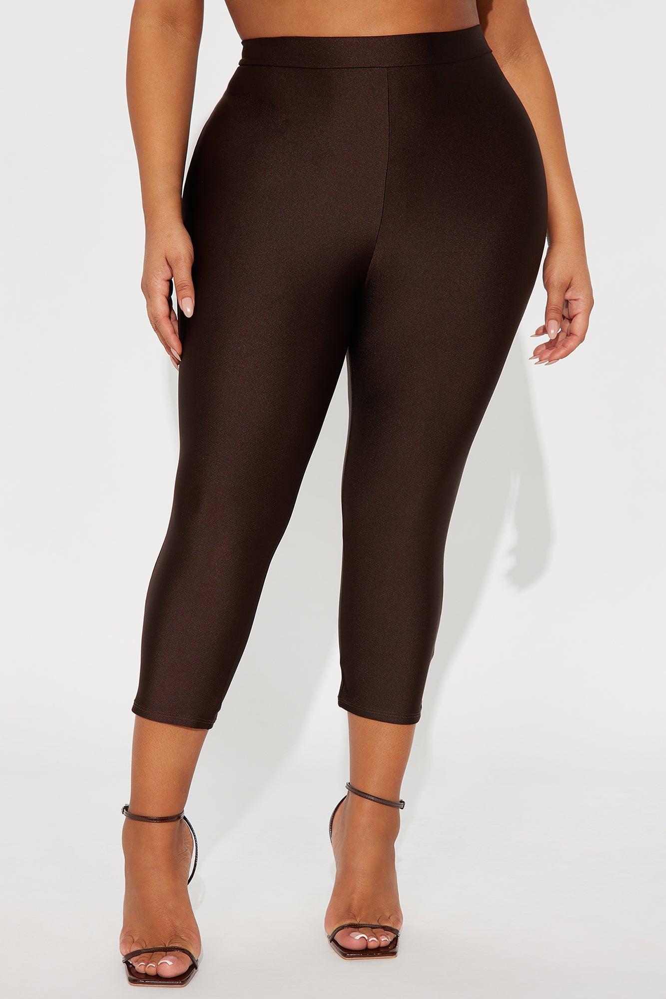 Nikole High Rise Tricot Capri Legging - Chocolate Product Image