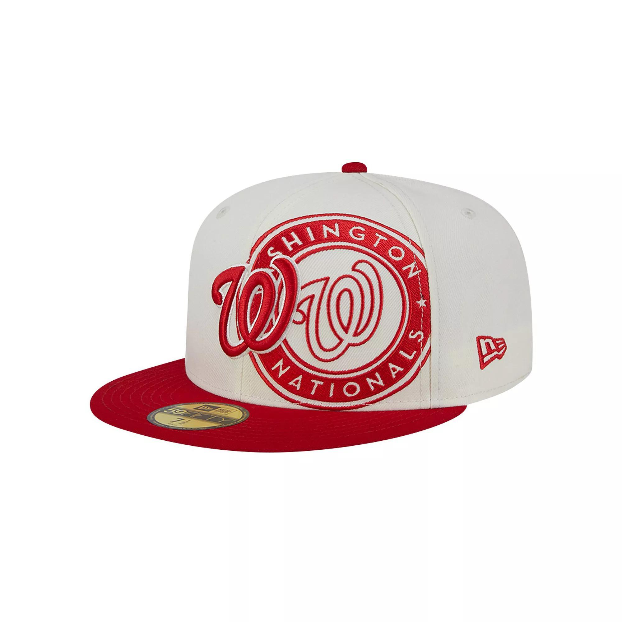 Men's New Era Cream/Red Washington Nationals Lonestar 59FIFTY Fitted Hat, Size: 7 5/8, Beige Product Image