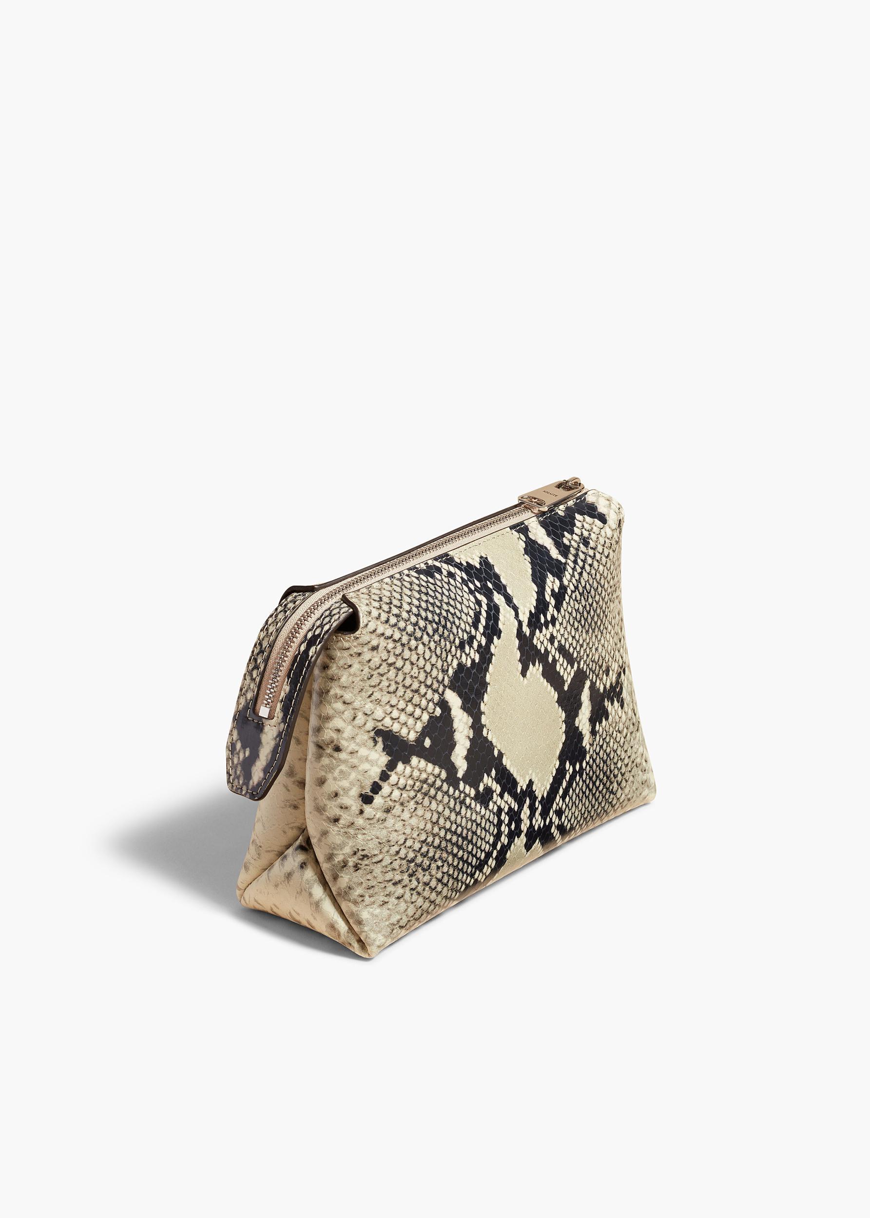 Lina Pochette in Natural Python-Embossed Leather Product Image