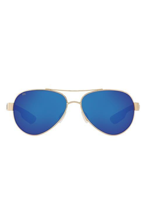 Costa Womens 6S4006 Loreto Tortoise 56mm Pilot Polarized Sunglasses Product Image