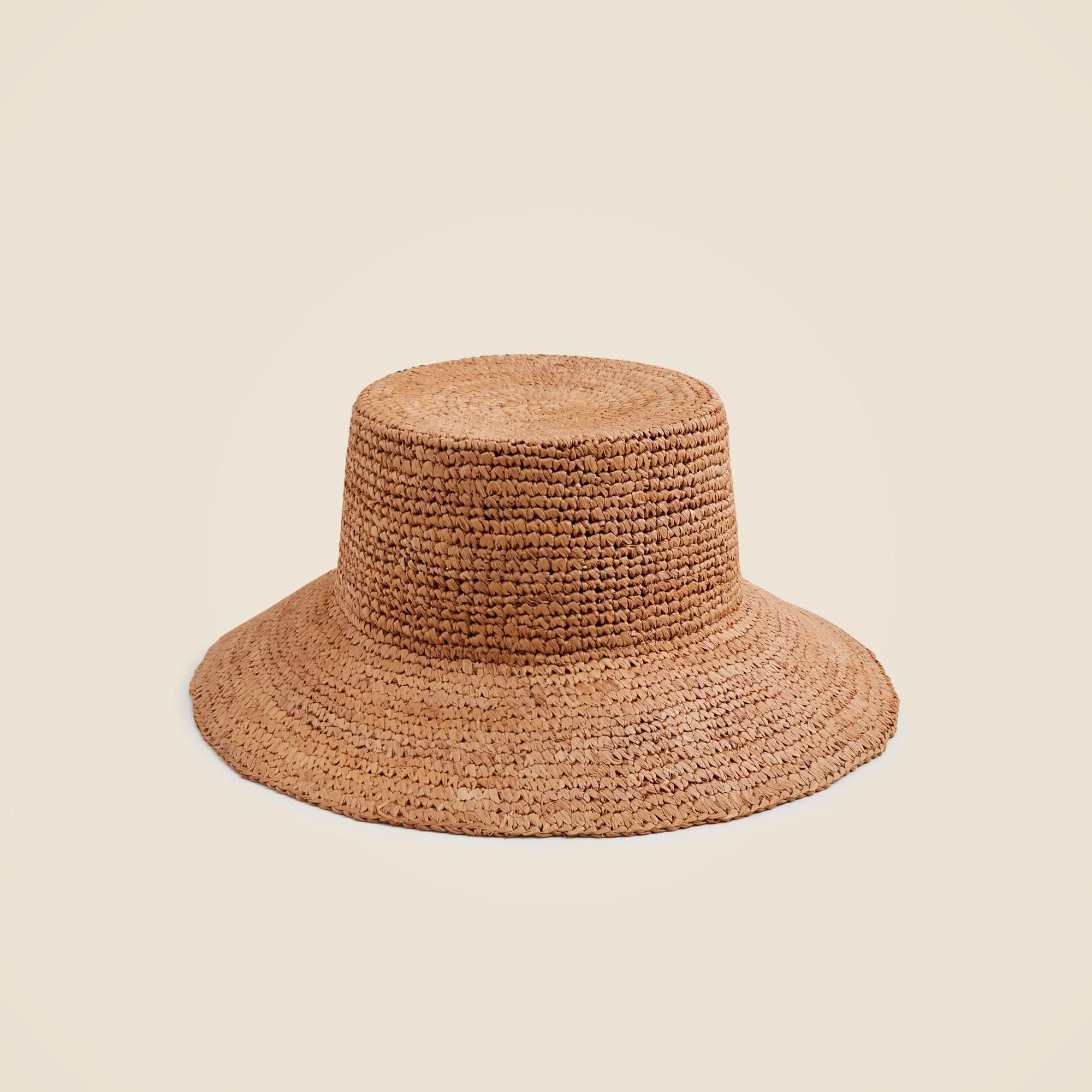 Wide-brim raffia bucket hat Product Image