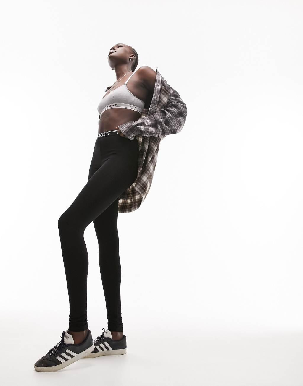 Topshop Tall branded elastic legging Product Image