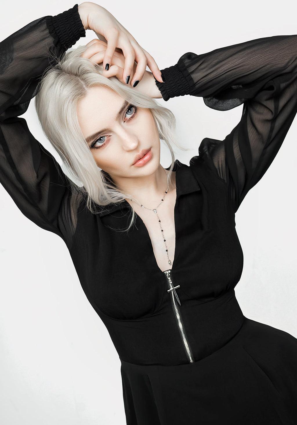 Nancy Sheer Midi Shirt Dress Product Image