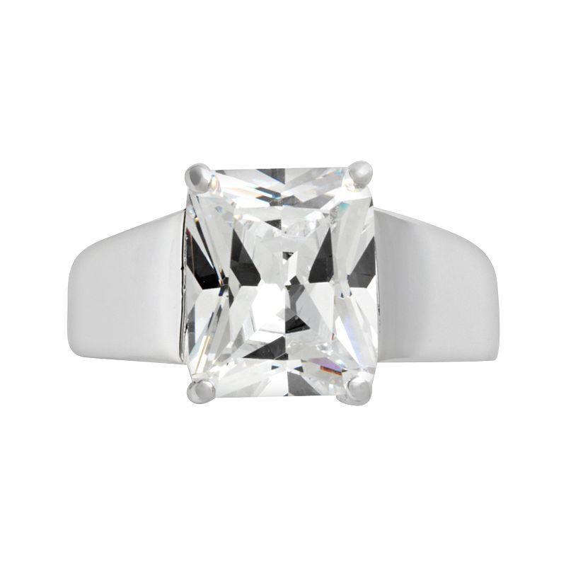 Traditions Jewelry Company Sterling Silver Square Cubic Zirconia Ring, Womens Multicolor Product Image