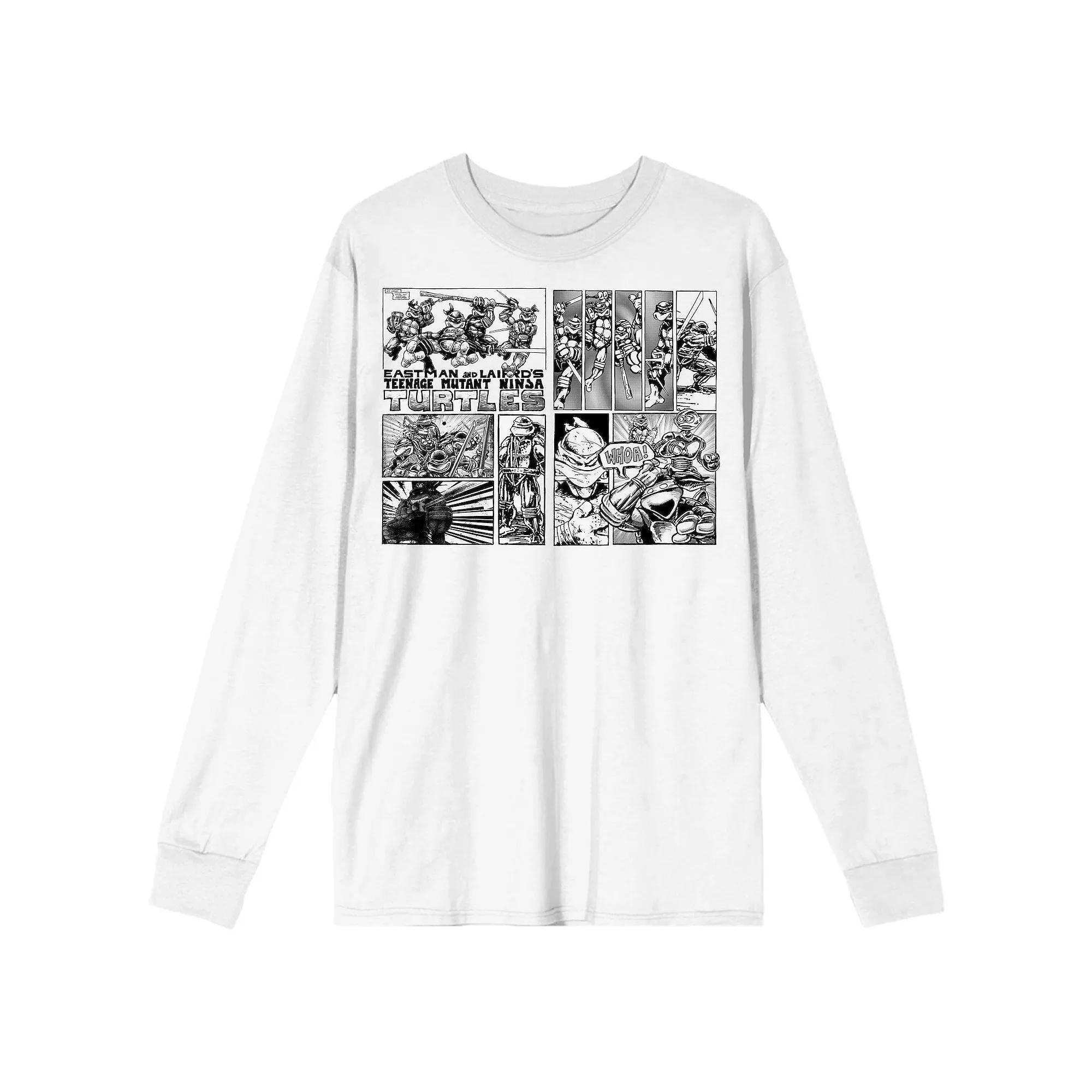 Men's Teenage Mutant Ninja Turtles Comic Origins Comic Art Long Sleeve Graphic Tee, Size: XXL, White Product Image