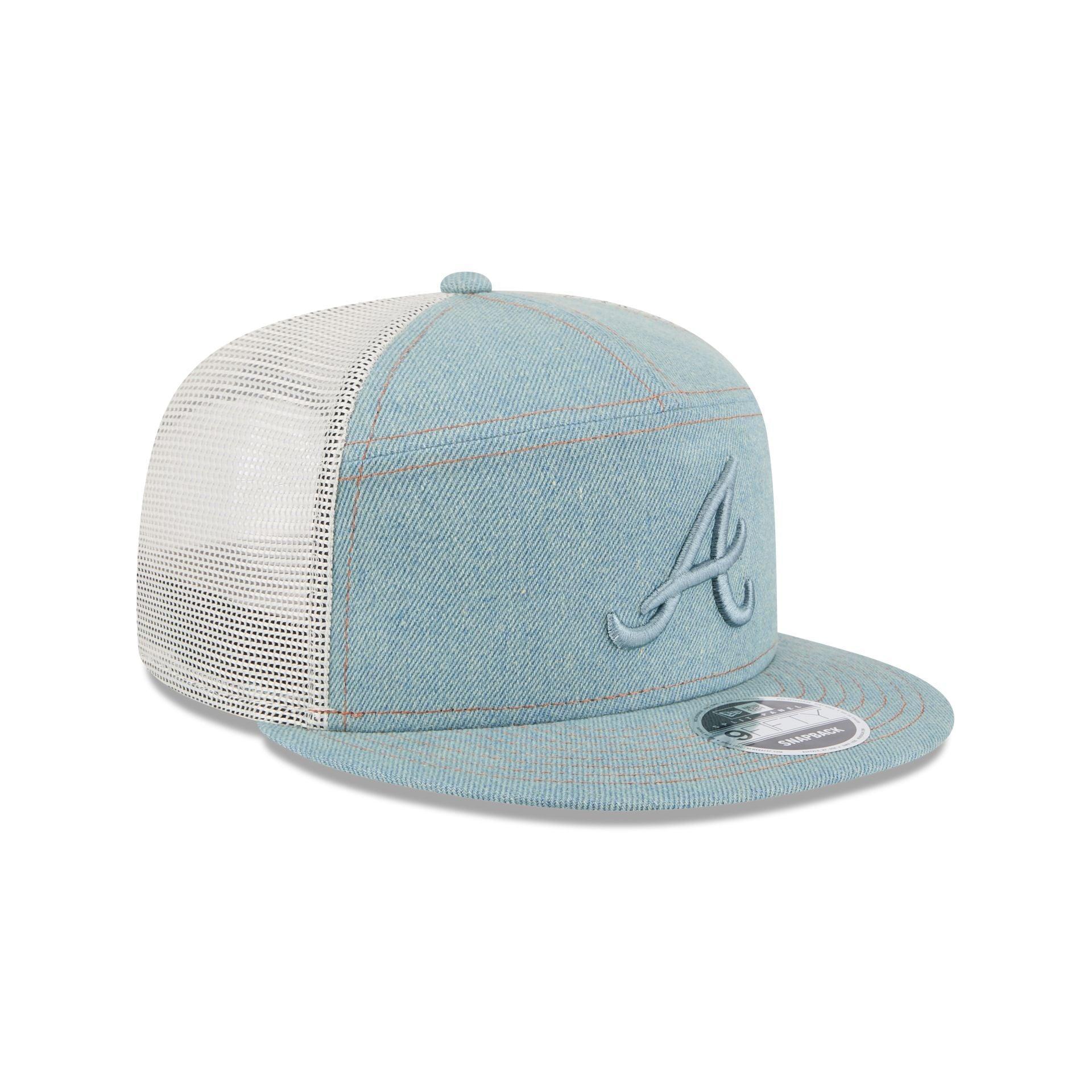 Atlanta Braves Denim Split Panel 9FIFTY Trucker Hat Male Product Image