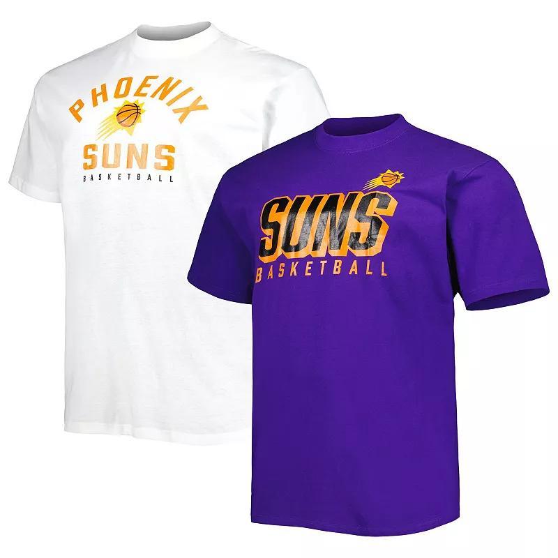 Men's Fanatics Branded Purple/White Phoenix Suns Big & Tall Two-Pack T-Shirt Set, Size: 3XB, Phx Purple Product Image