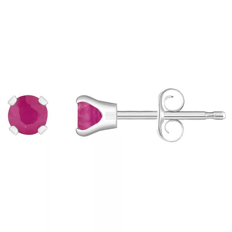 14k White Gold Gemstone Stud Earrings, Women's, December Product Image