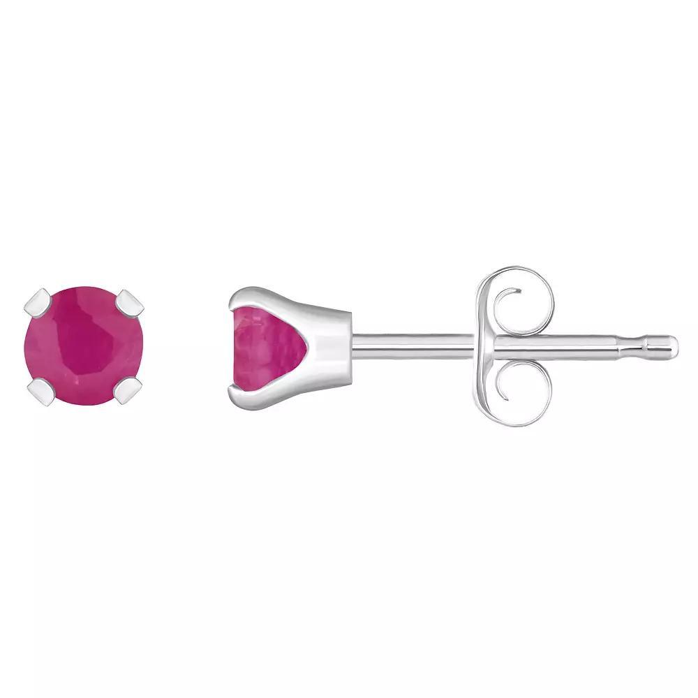 14k White Gold Gemstone Stud Earrings, Women's, December Product Image