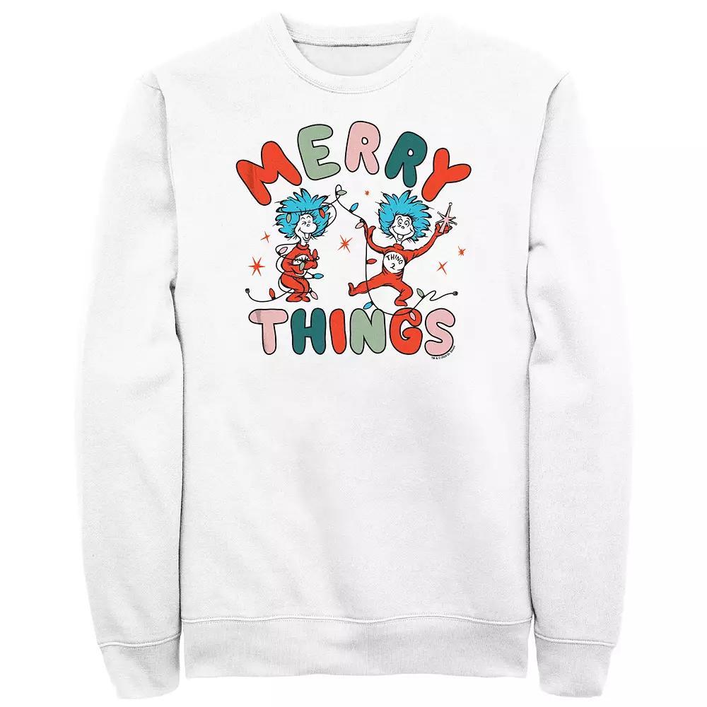 Men's Dr. Seuss Merry Things Graphic Fleece, Size: Small, White Product Image