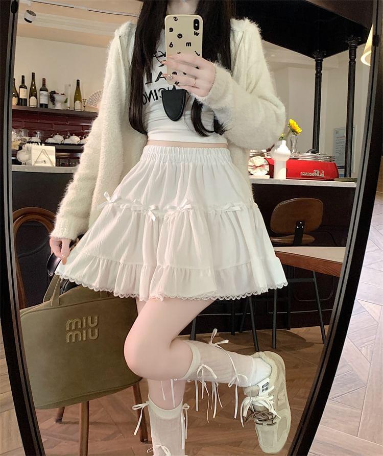 High Rise Plain Mini A-Line Skirt Product Image