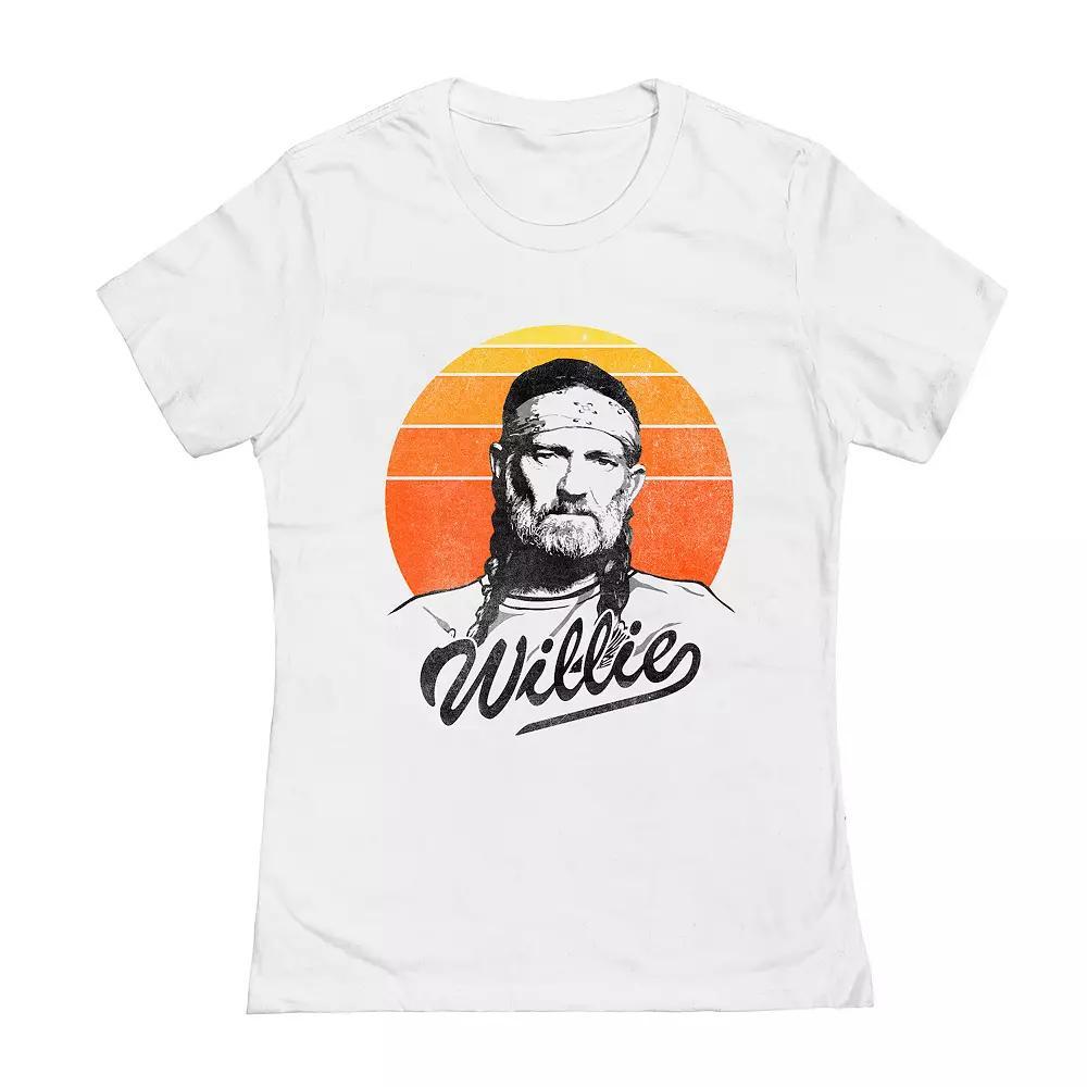 Juniors' Willie Nelson Sunset Graphic Tee, Girl's, Size: XL, White Product Image