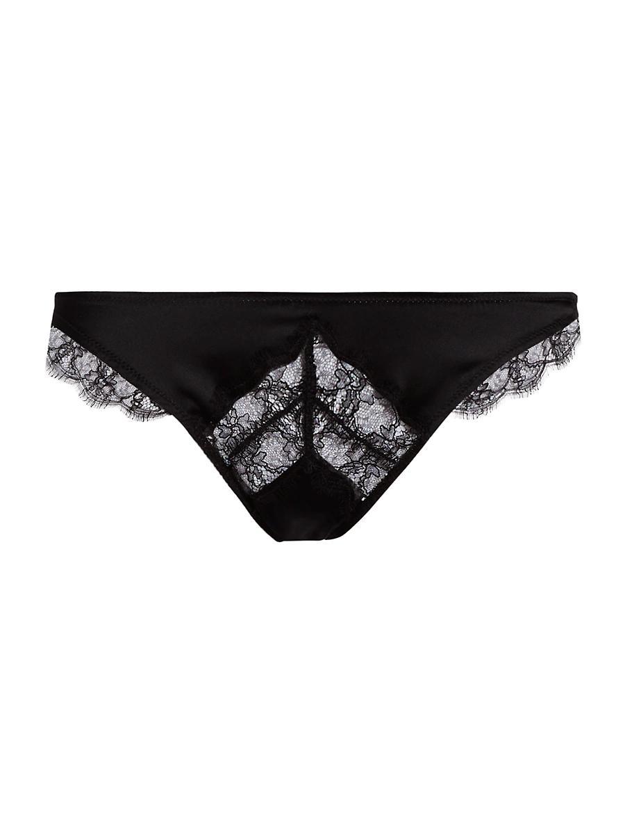 Womens Lace Inset Thong Product Image
