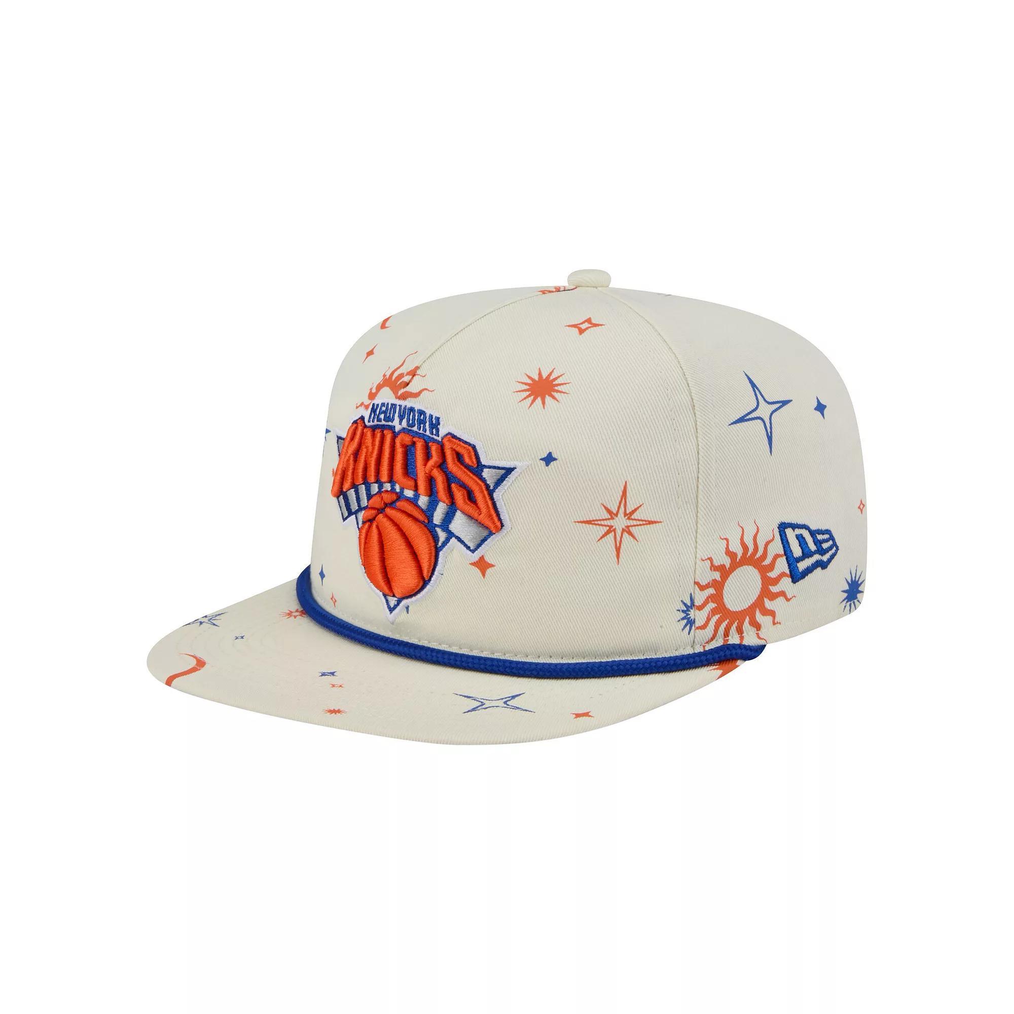 Mens New Era Cream New York Knicks Lunar Golfer Snapback Hat Product Image