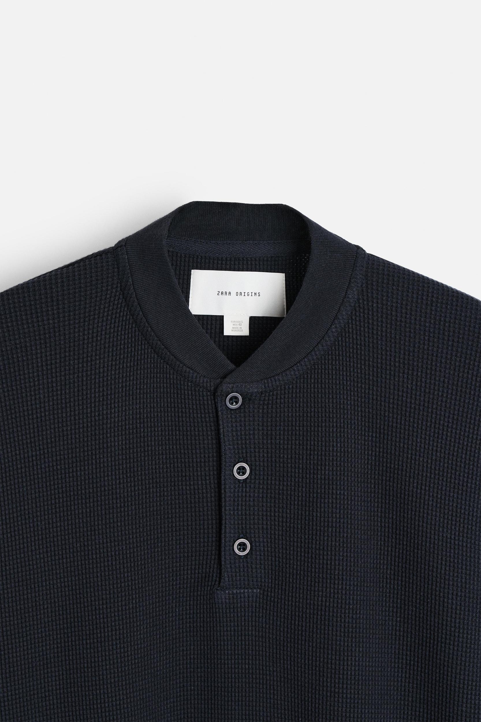 BUTTON COLLAR WAFFLE T-SHIRT Product Image